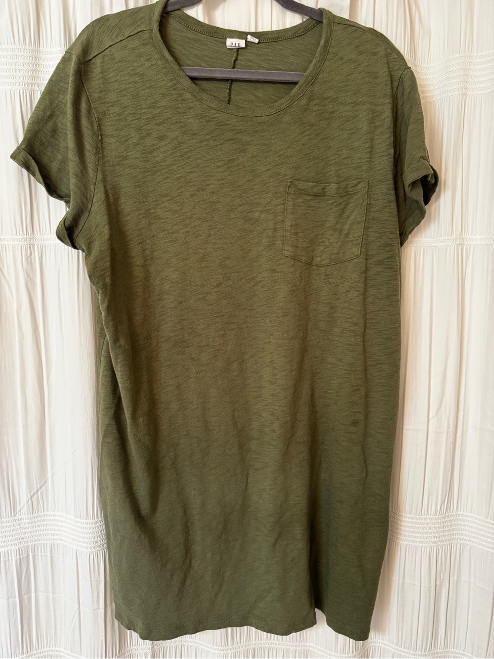 GAP Olive Green Mini Dress with Chest Pocket